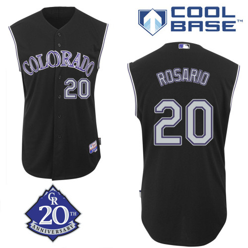 Wilin Rosario #20 Youth Baseball Jersey-Colorado Rockies Authentic Alternate 2 Black MLB Jersey
